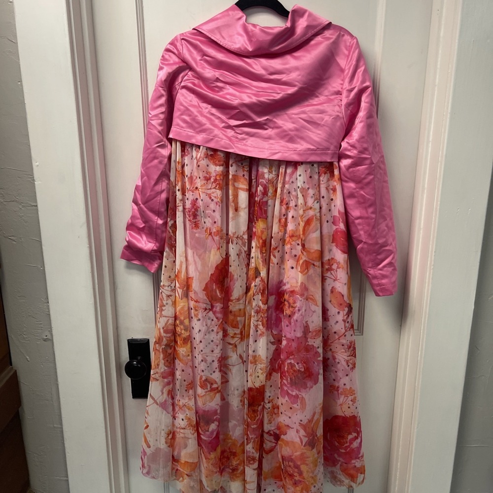 C Wonder Christian Siriano Jacket Womens Xs Floral Back LongCoat - Picture 5 of 8